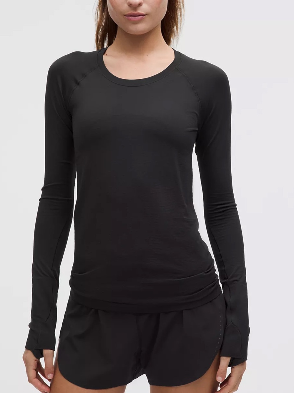 Lululemon Swiftly Tech Long-Sleeve Shirt 2.0 Waist Length in Black - Size 8